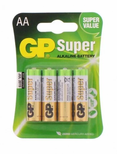Батарейка LR06/AA GP Super (блистер, алкалиновая) (4 шт.)